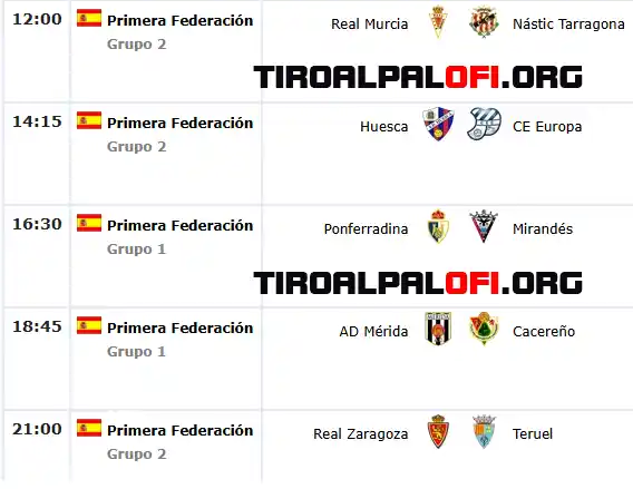 primera federacion jornada6 domingo 2026 tiroalpalo